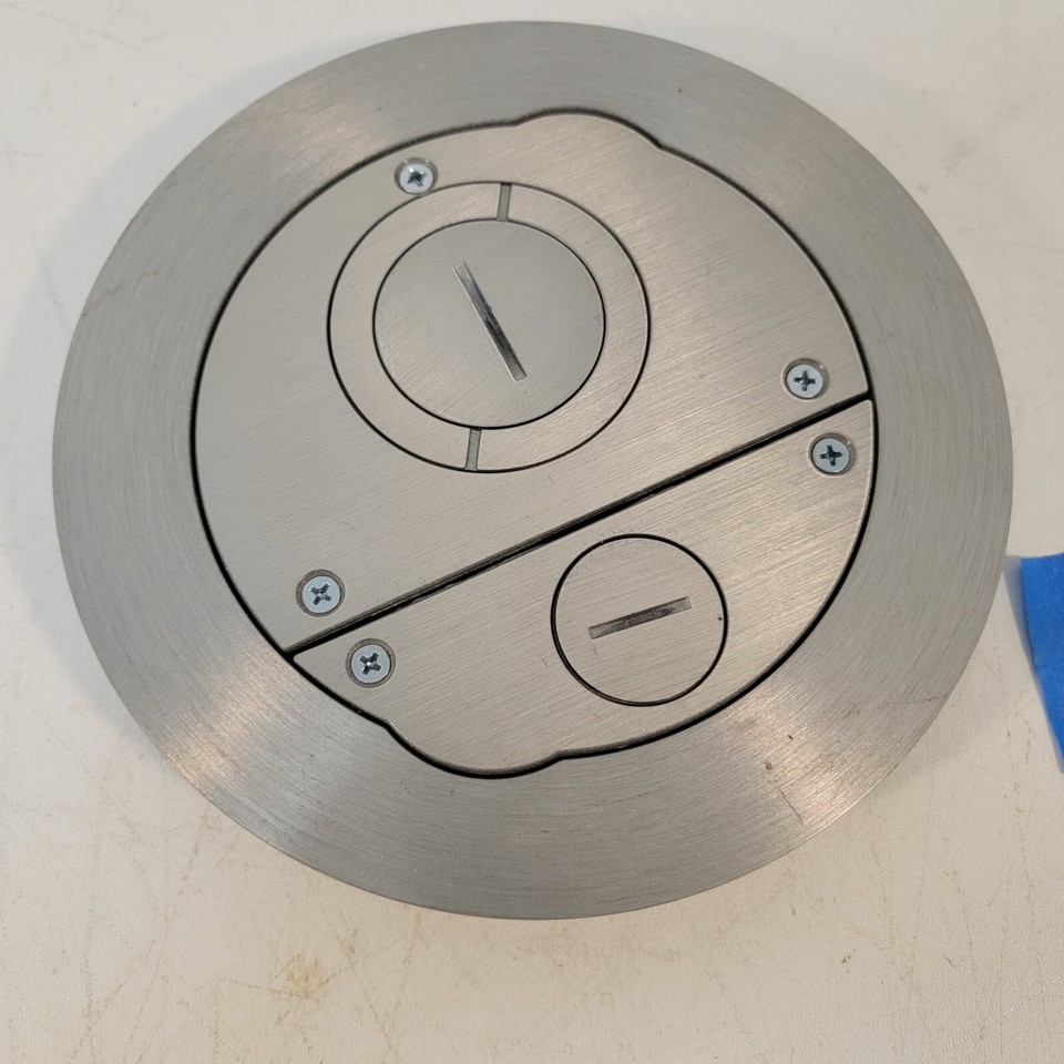 Legrand Brushed Aluminum Silver 377B Round Outlet Box Cover Plate eBay