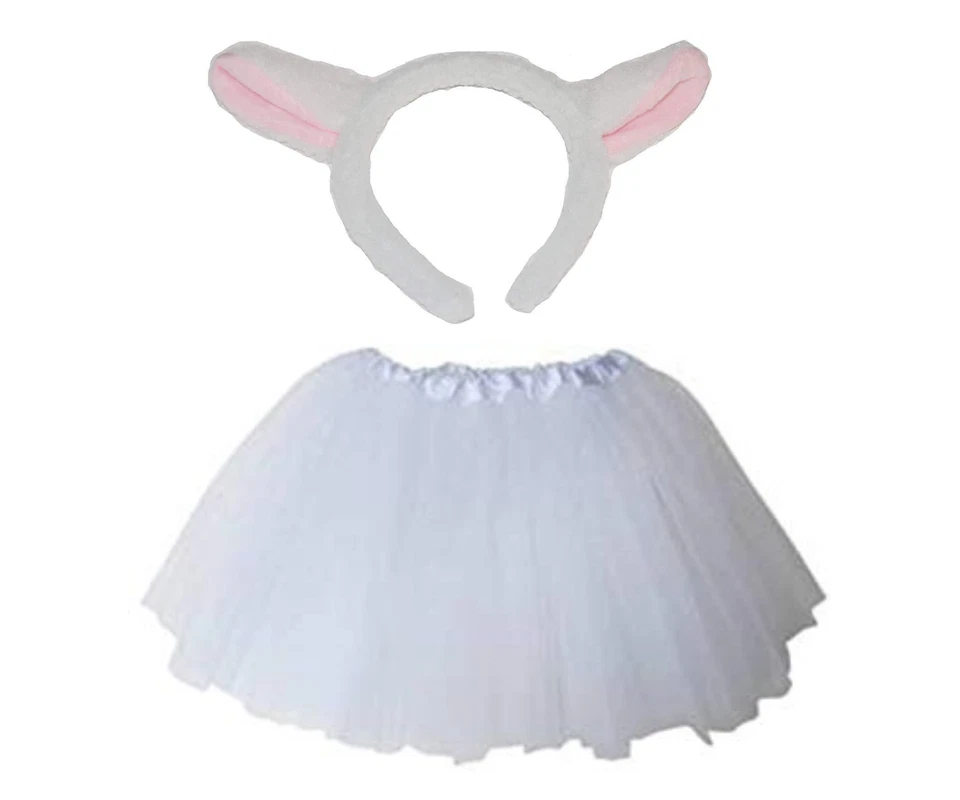ALLSORTS ACCESSORIES Lamb Sheep Ears Headband and White Tutu Nativity Outfit Set Children