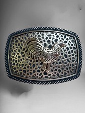 Rooster cowboy western style Rodeo buckle hebilla vaquero Con gallo