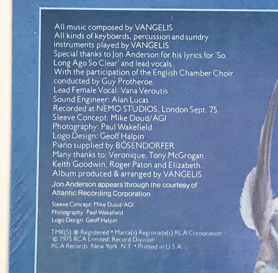 VANGELIS: Heaven and Hell (1975 Vinyl LP Record Sealed) Jon Anderson - Image 2 of 3