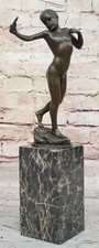 Milo Nude Boy Sling Shot Bronze Sculpture Original Handcrafted Figure Artwork NR