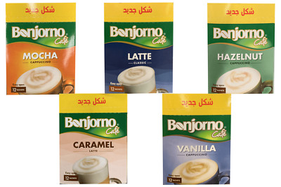 Bonjorno Cafe Mocha Latte Classic Hazelnut Cappuccino Caramel Vanilla 