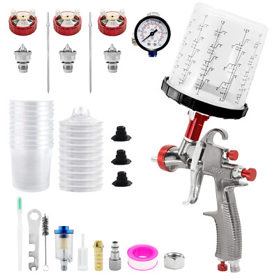 LVLP R500 Air Spray Gun 1.3mm/1.7/2.0mm Nozzle Car Paint Sprayer Gun Mixing Cup