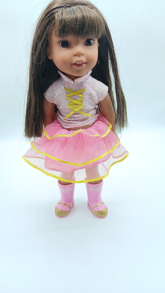 American Girl Wellie Wishers Ashlyn Doll With Brown Hair And
