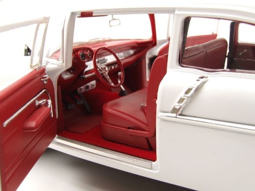 Chevrolet Bel Air Custom 1957 Coche a Escala Blanco 1:18 Acme - Imagen 6 de 11