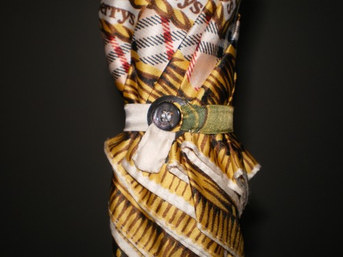 RARE Vtg 60's 70's BURBERRY 40" Parasol Umbrella NOVA Plaid Check Fruits Apples - 第 11/12 張圖片