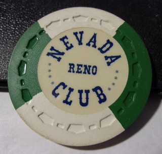 NEVADA CLUB CASINO 1954 NCV hotel casino gaming poker chip Reno NV