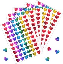 1800pcs 0.5inch Holographic Heart Stickers,Glitter Tiny Hearts Sticker for Kids,