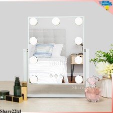 White Vanity Mirror with Lights Lighted Makeup Mirror with 9 LED Bulbs Plug in