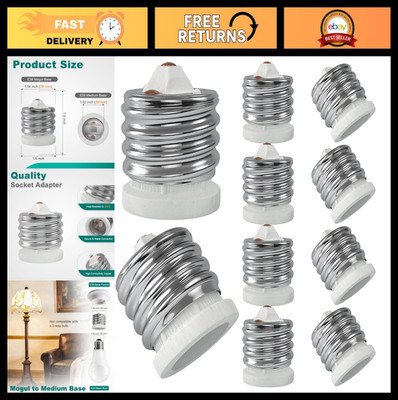 E39 to E26 Socket Converter, UL-Listed Ceramic Mogul Adapter, 10 Pack - Light Bu