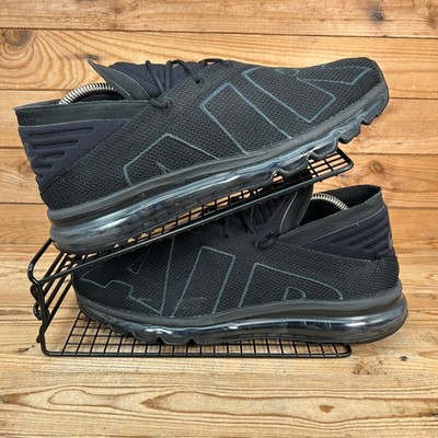 Nike Turnschuhe Herren Größe UK 10 Air Max Flair Triple Schwarz Mesh Freizeit Mod Schuhe