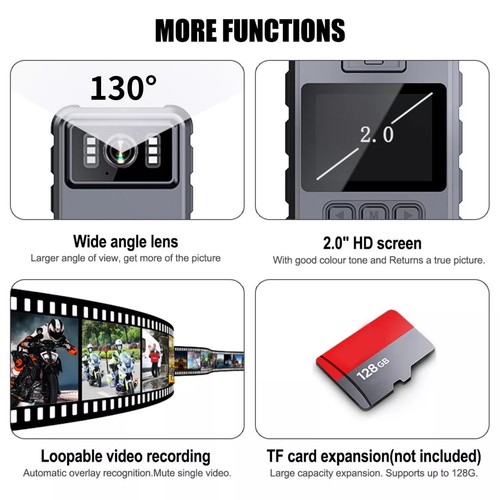 IP65 HD 2K Mini Clip Camera Video Audio Body Recorder IR Night Vision Out/Indoor - Picture 20 of 23