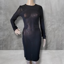 House Of CB Black Mesh Long Sleeve Bodycon XS