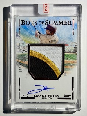 2025 Panini Boys of Summer Leo De Vries Red Jumbo Patch Auto /49 Padres A s
