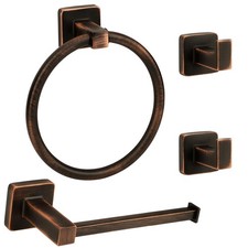 4 Pieces Oil Rubbed Bronze Bathroom Hardware Accessories, Include Hand Towel ...