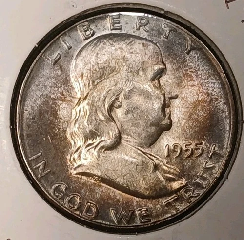 1955 Franklin Half Dollar Original Near Gem Unc FBL