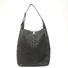 YVES SAINT LAURENT Studded Canvas One Belt LE5A7 Shoulder Bag black  WS25119