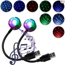 USB Portable LED Projector Night Light with 4 Colors 9 Modes for Size: 2PCS