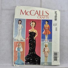 McCall's Crafts MP608 11.5" Doll Clothes Sewing Pattern Dresses Coat OSZ