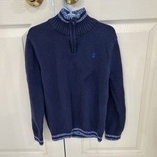 Boys Izod Navy Sweater Partial Zip Size Small 6/7