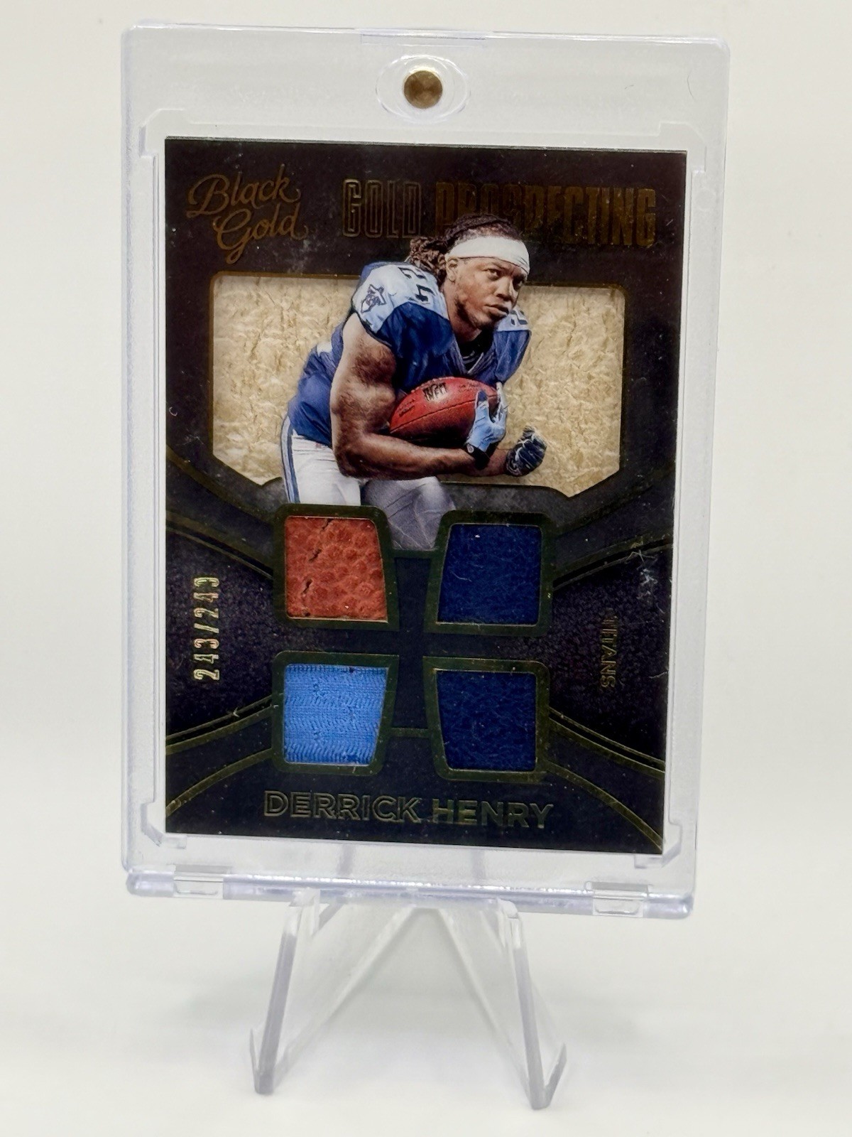 Derrick Henry Panini Black Gold Gold Prospecting Quad Materials #GQ24 Base