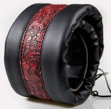 Surpop Neoprene Leather Guitar Strap 3.4'' With Carbon Buckle, Leather Top  ...