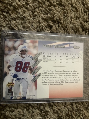 1997 NFL Donruss - Terry Glenn Patriots Football Rookie Card #17 - Picture 2 of 2