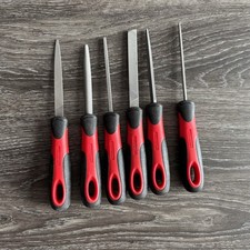 Snap On 6 Pc Soft Grip Handle Miniature File Set Red - Sgfmn106