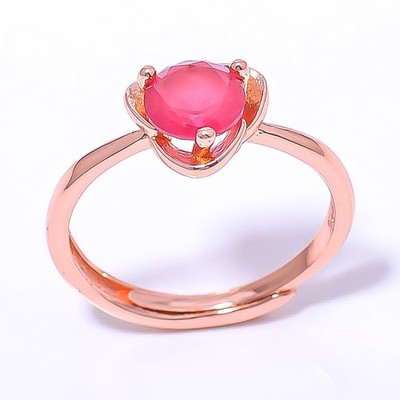 Ruby (Lab-Created) Rose Gold Plated Ring s.Adjst RC7382-10_2