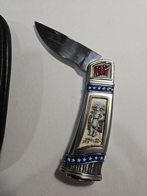 Franklin Mint Collectors Knife Robert E. Lee Confederate Pocket Knife With Case