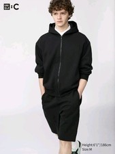 UNIQLO Oversized Full-Zip Hoodie   Black  Size M