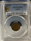 1909 S 1c Indian Head Cent ~ PCGS VF 35 - Key Date