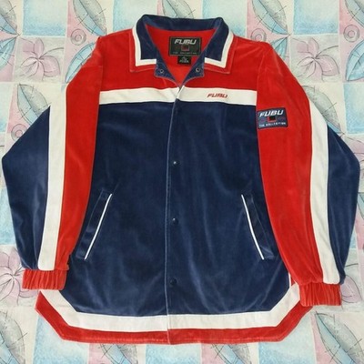 Vintage 90s (1997-1998 collection) rare Fubu Velour/Velvet Track jacket size 3XL
