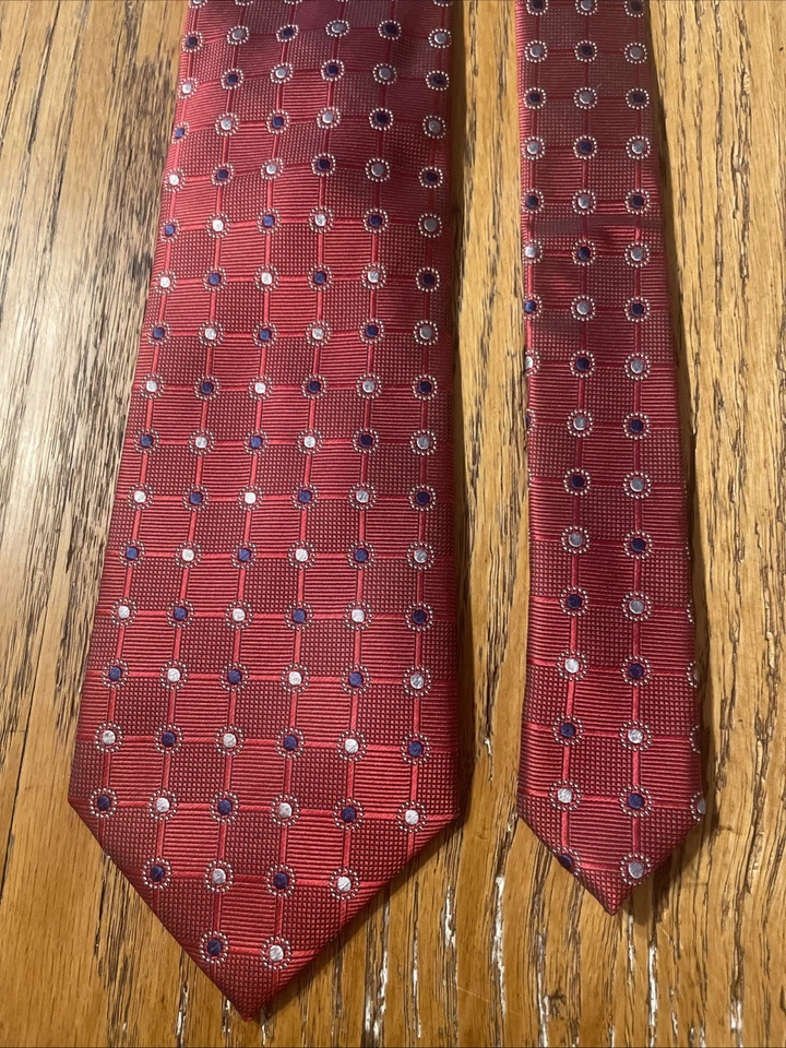 NUEVA CON ETIQUETAS Corbata Corbata de Seda Tejida Gruesa Geométrica Canterbury Hecha a Mano Foto 4 de 4