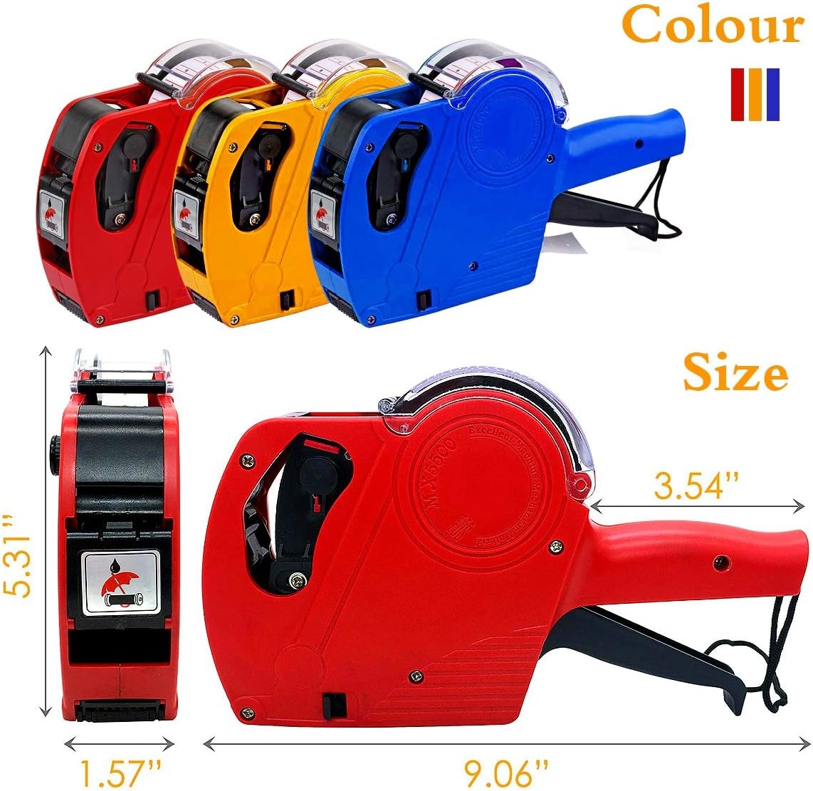 Pistola Etichettatrice Prezzi MX-5500 A 8 Cifre - Colore Blu - Con Inchiostro E 500 Etichette Incluse