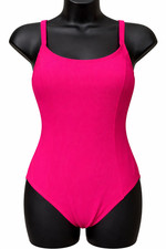 Cole Of California Womens One Piece Padded Swimsuit Size 10 Fuchsia Ribbed Knit
