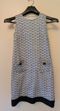 Ann Taylor LOFT Size 4 DRESS Sleeveless Shift  Lined Black/White Cruise Work