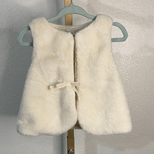 OshKosh B  gosh- Girls Cream Faux Fur Vest- 2T