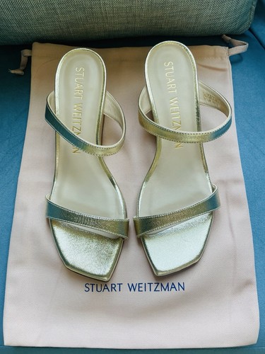 Stuart Weitzman Gold Wedges Size 7 1/2 - Picture 2 of 4