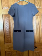 Tommy Hilfiger Womens Faux Pocket Sheath Dress Charcoal Short Sleeve Size 2
