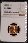 1958-D Lincoln Wheat Cent-Ch Gem BU NG MS 66 Red Lustrous No Reserve #SLK854