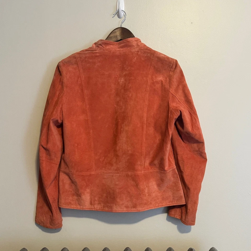 Blazer De Colección FIRMA PARISINA Gamuza Cuero Chaqueta Naranja Quemado Otoño M Para Mujer Foto 4 de 4