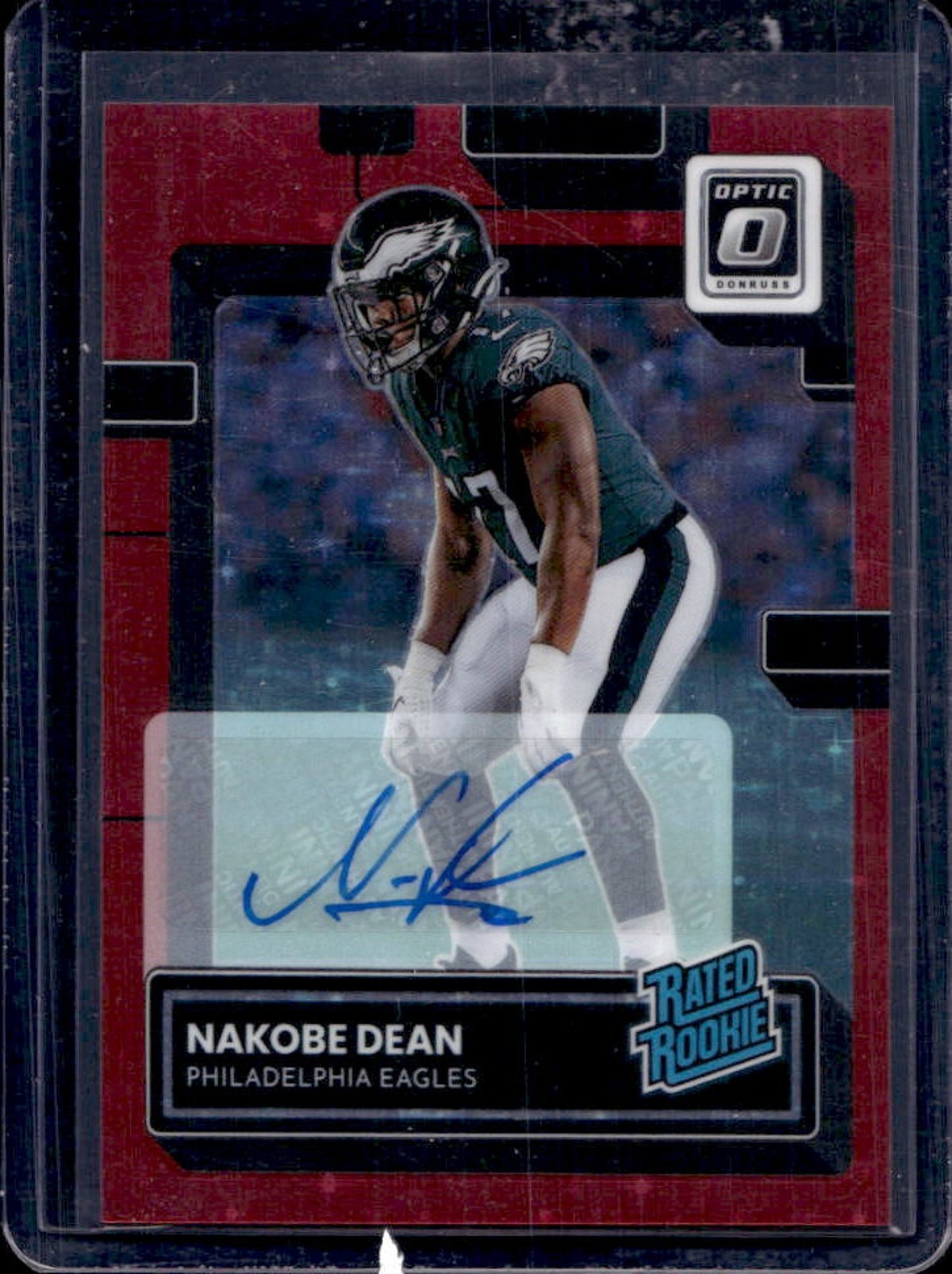 2022 Donruss Optic Nakobe Dean Rated Rookie Auto Red Stars RC #6/11 Eagles