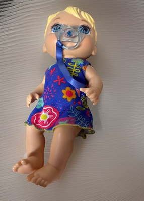 #ad Baby Alive BABY LIL SOUNDS Interactive BLONDE Baby Doll Works W Pacifier BS $15.39