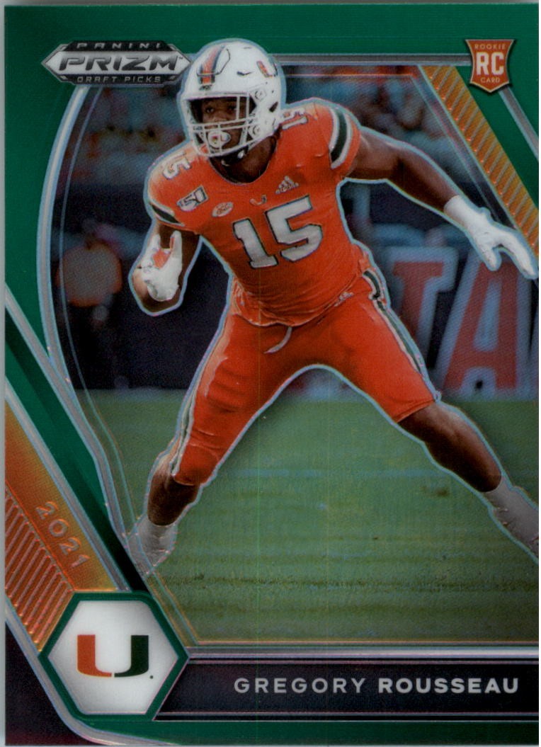 2021 Panini Prizm Draft Picks Prizms Green #144 Greg Rousseau - FB