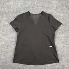 Figs Scrub Top Womens Medium Black Catarina One Pocket Medical