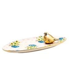 MACKENZIE-CHILDS Wildflowers Bird Trinket Tray New