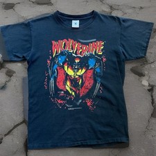 Vintage Wolverine Shirt Youth XL Black 90s X Men Marvel Comics Movie Art