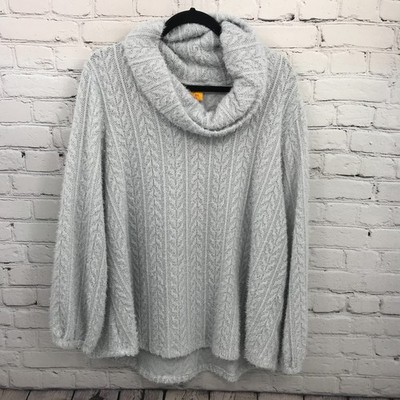 Ruby Rd Top Women 2X Gray Cowl Neck Pullover Long Sleeve Casual Sweater Soft