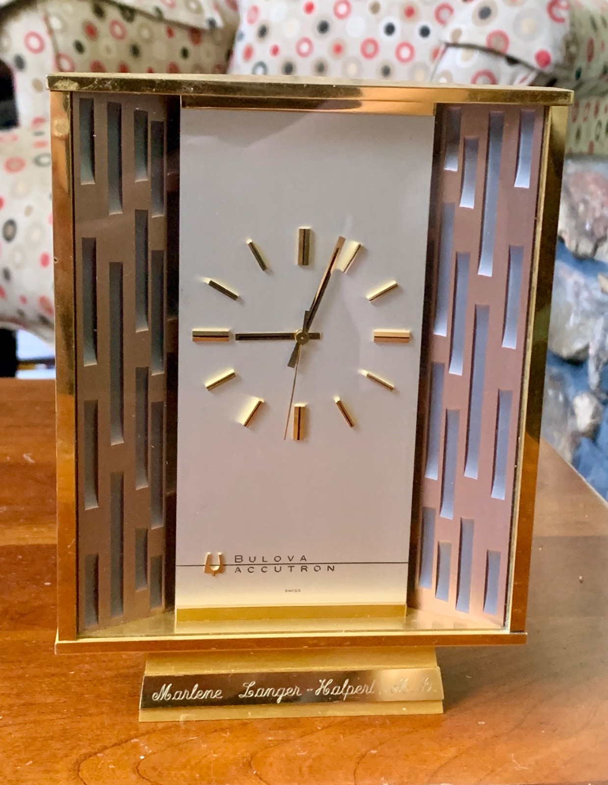 BEAUTIFUL ~ Vintage Bulova Accutron Brass Mantel Clock